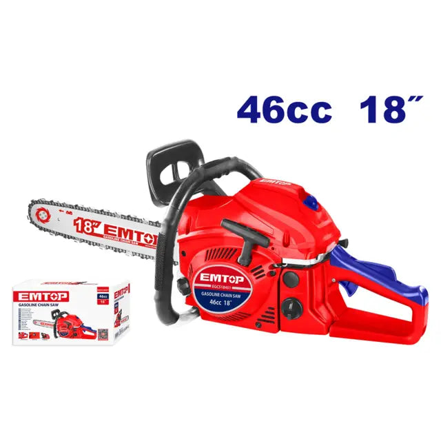 Emtop Motosierra 18" 46cc Gasolina Arranque Facil